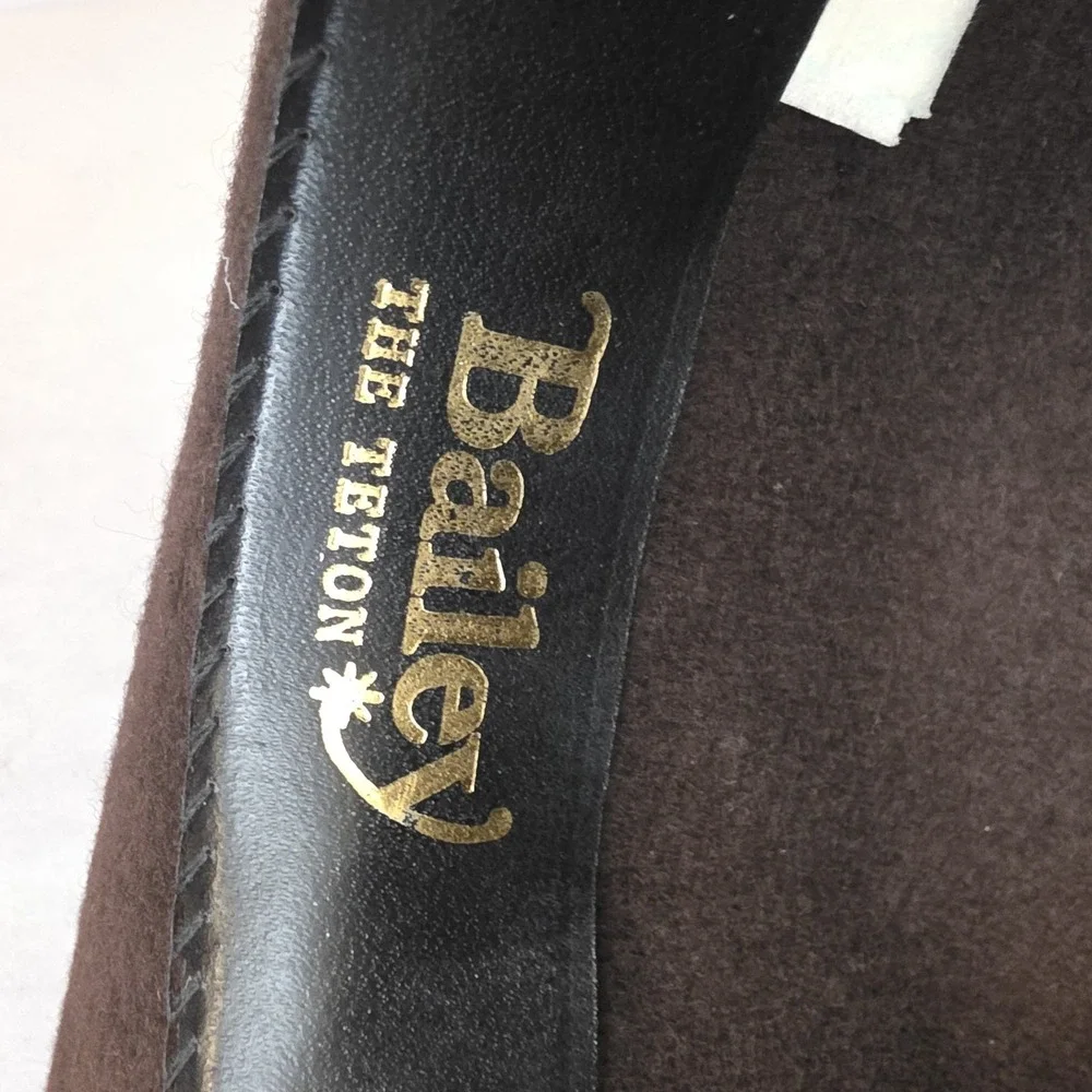 Bailey Teton Brown 7 3/8  Western Cowboy Hat USA Made 100% Wool Feather‎ Band